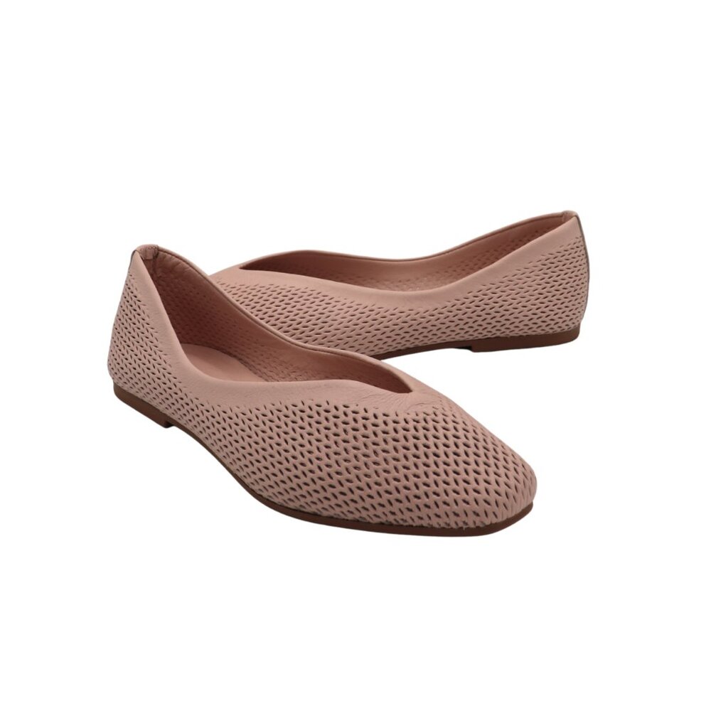 Avah Blush (light pink) perforated leather women’s flats